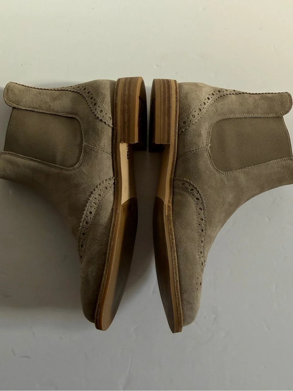 Paul Green Taupe Suede Chukka Brogue Boots Women Ankle US 6.5 l EU 37 l UK 4